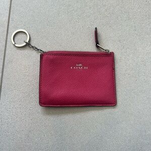 Coach Fuchsia Leather Key Holder